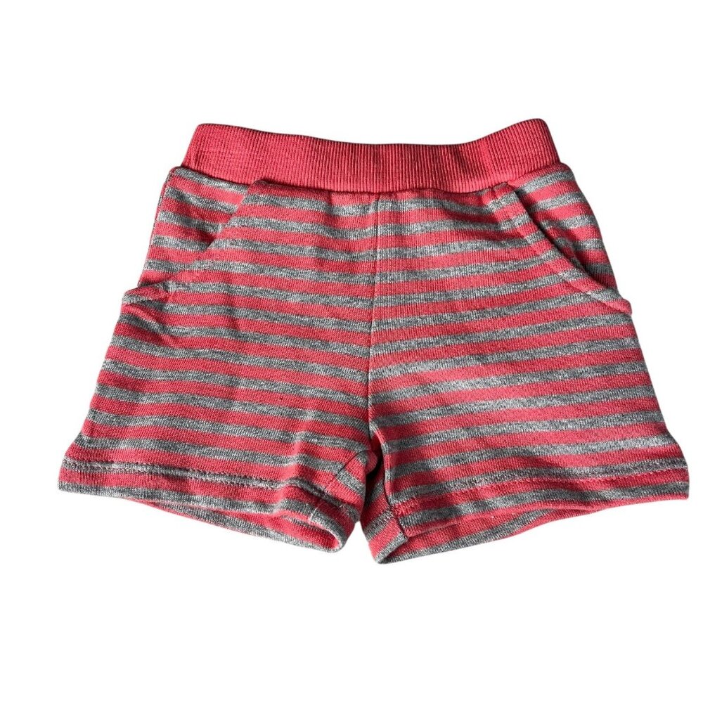 Sterling Baby‎ Girl Striped Cotton Shorts Pink/Gray Size NB Soft & Comfortable